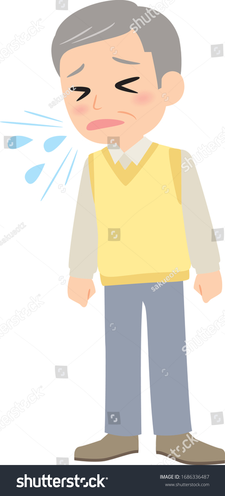 Prevent Disease Grandpa Illusthave Cough Stock Vector (Royalty Free ...