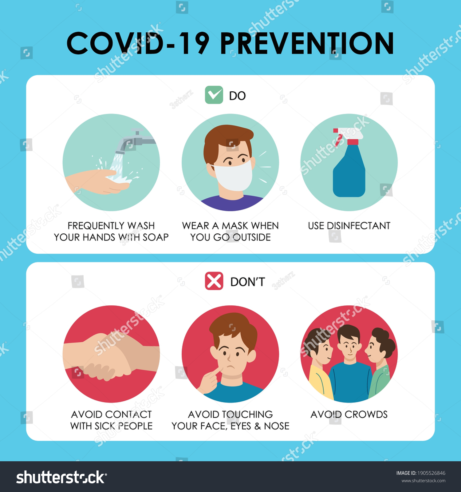 Prevention Covid19 Infographic Poster Vector Illustration Stock Vector ...