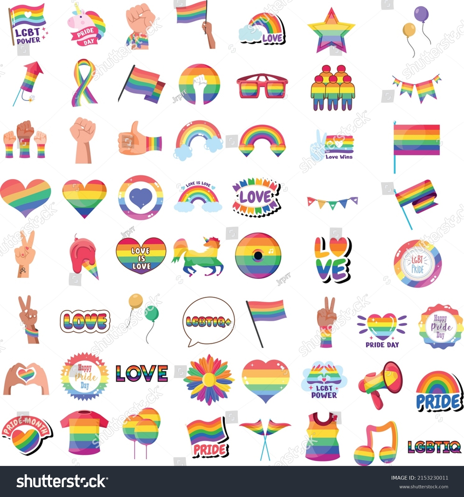 Pride Design Logo Icon Set Lgbtq Stock Vector Royalty Free 2153230011