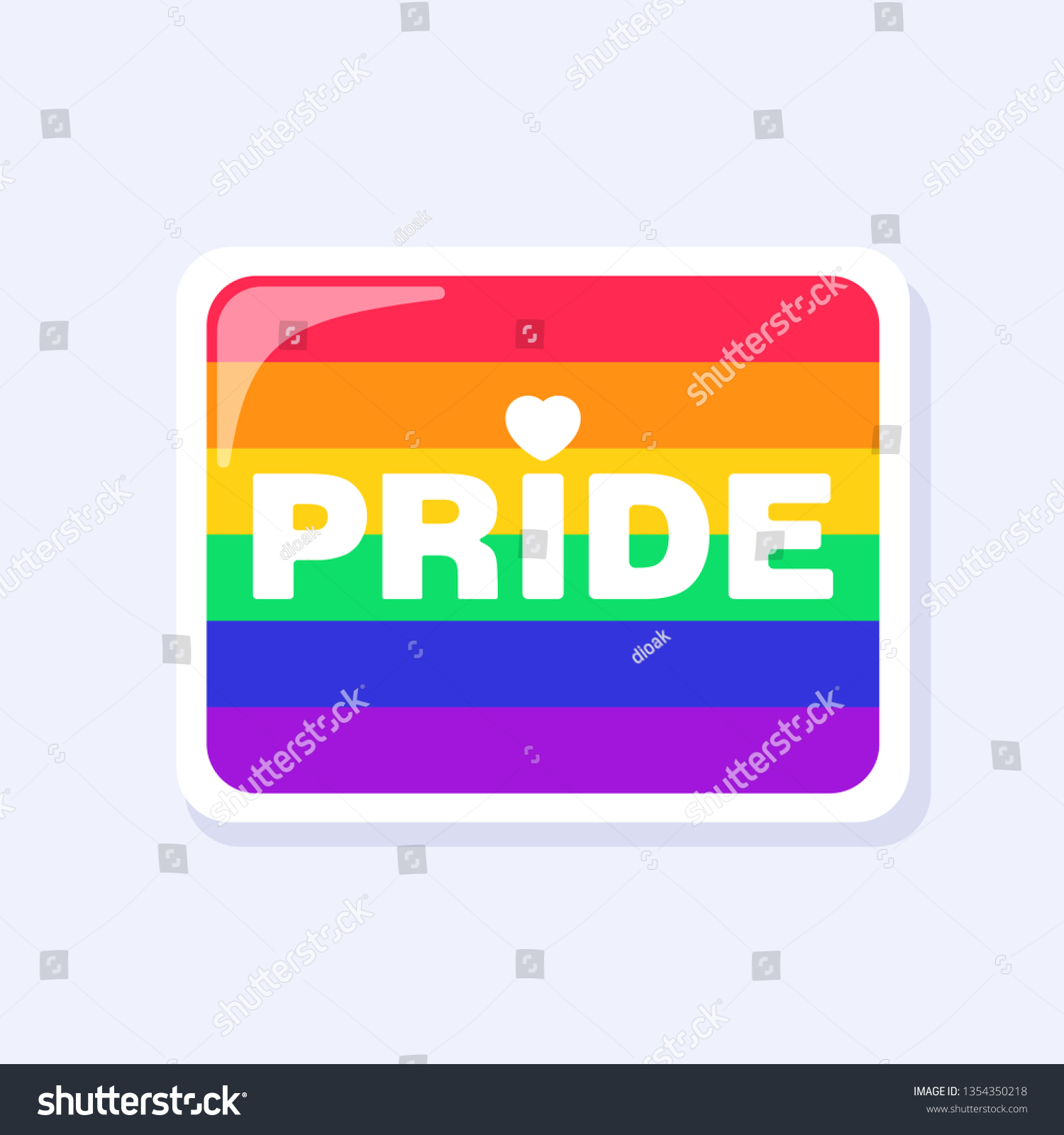 Vektor Stok Pride Flag Icon Lgbtq Related Symbol Tanpa Royalti 1354350218 Shutterstock 