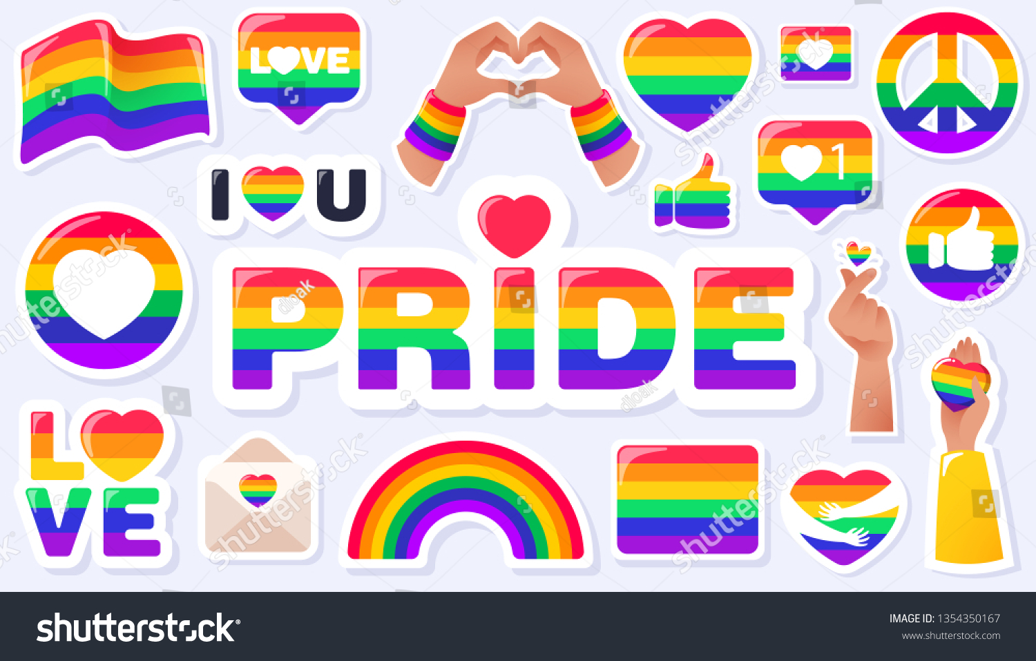 Pride Lgbtq Icon Set Lgbtq Related Stock Vector Royalty Free 1354350167 Shutterstock 