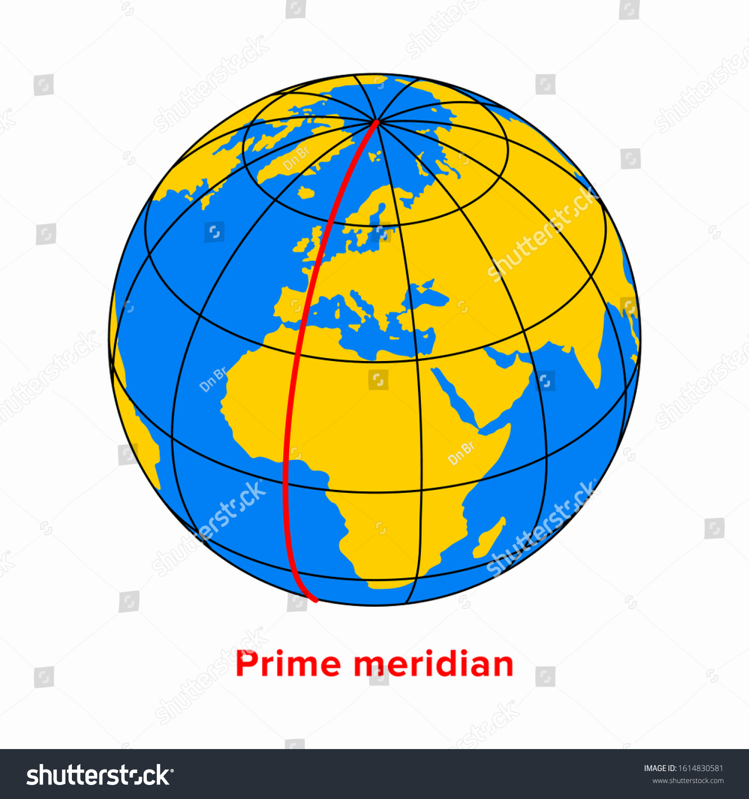 Prime Meridian Longitude 0 Line Geographic Stock Vector (Royalty Free