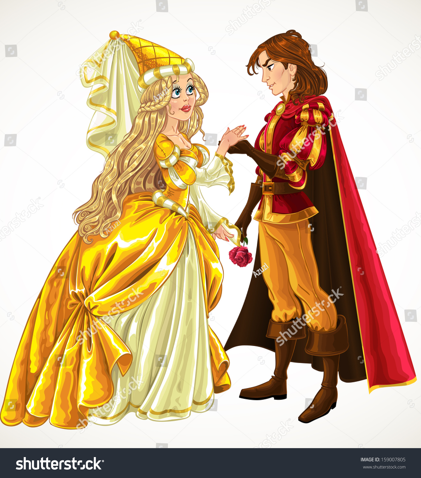 Prince And Princess In Love Stock Vector Illustration 159007805 ...