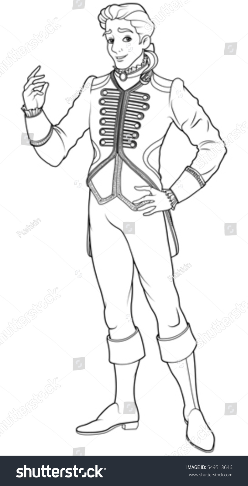 Prince Charming Coloring Page Stock Vector 549513646 ...