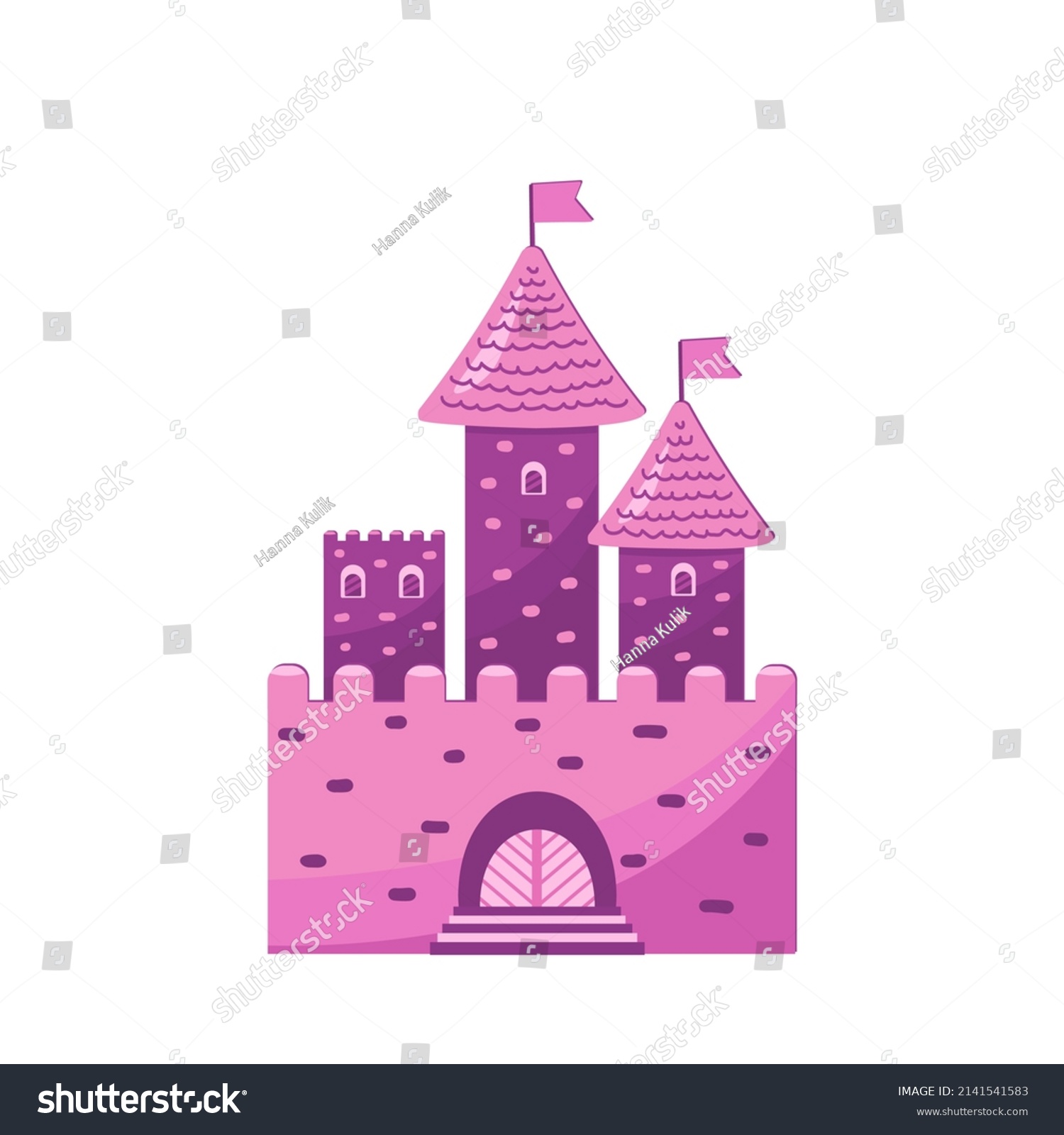 Princess Castle Pink Magic Castle Fairytale Stock Vector (Royalty Free ...