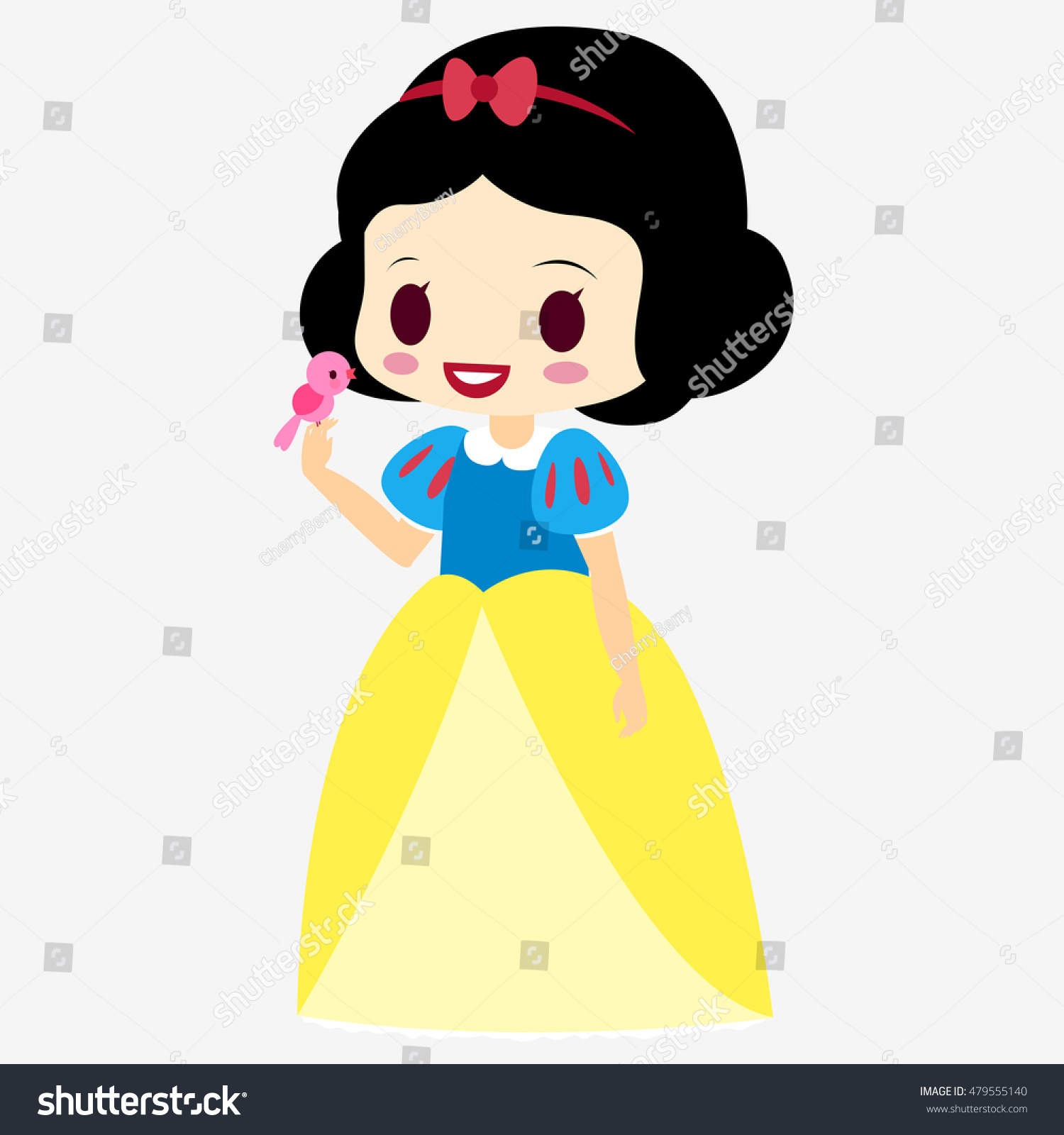 Princess Snow White Doll Princess Fairy Stock Vector Royalty Free