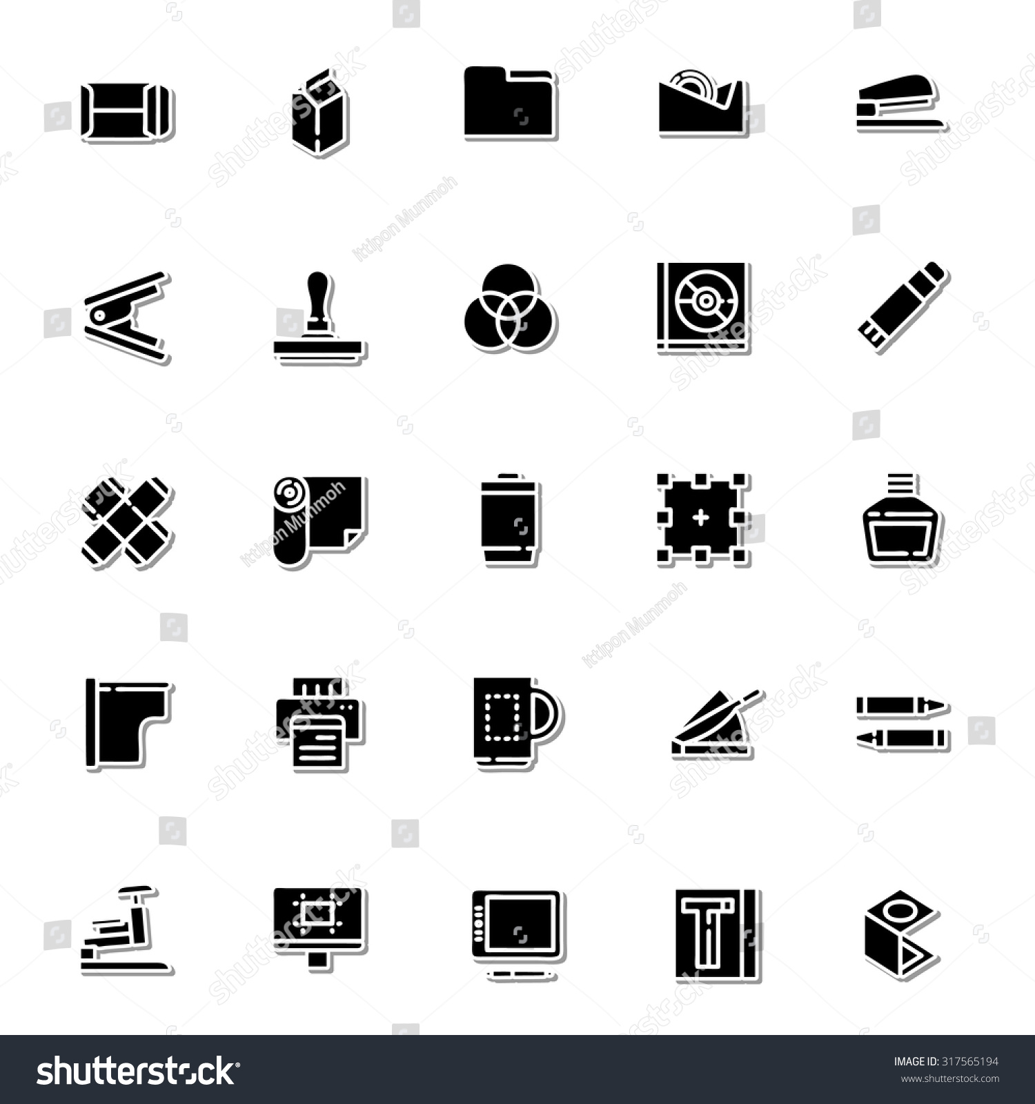 Print Icon Set 스톡 벡터 317565194 - Shutterstock