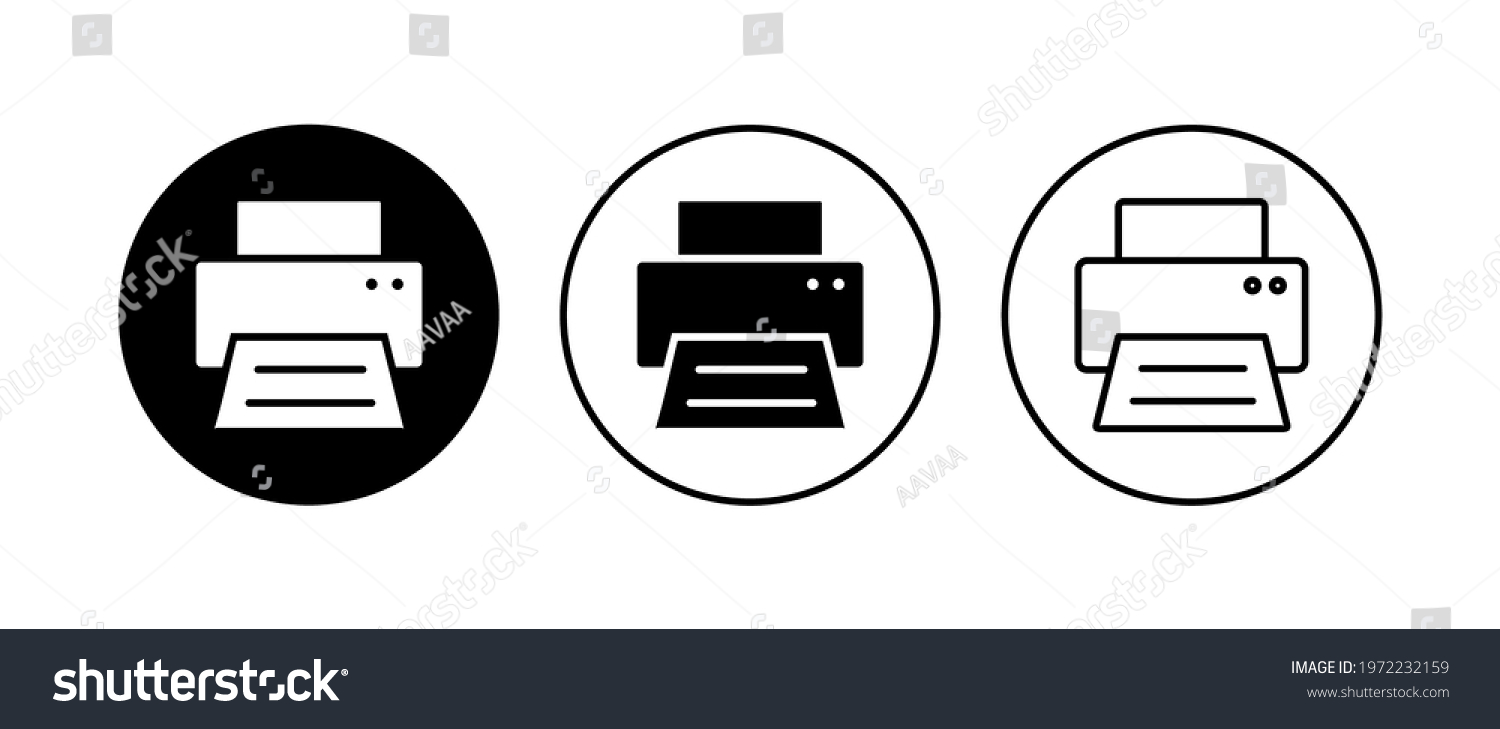 Print Icon Set Printer Icon Vector Stock Vector (Royalty Free ...