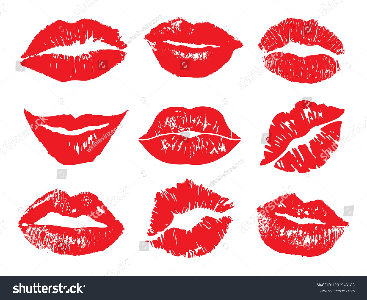 Print Lips Kiss Vector Background Stock Vector Royalty Free 1932948983 Shutterstock 7687