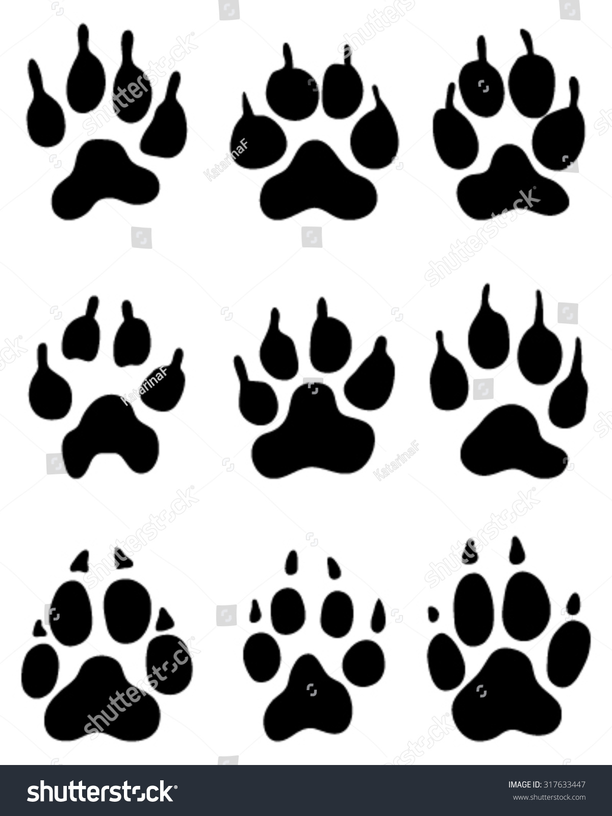 Print Of Wolf'S Paw, Vector - 317633447 : Shutterstock