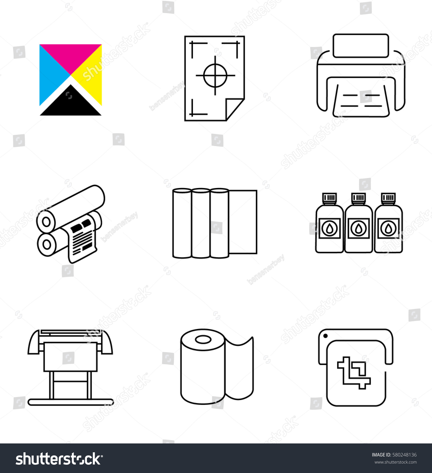 SVG of Print Shop and Digital Printing Icon Set svg