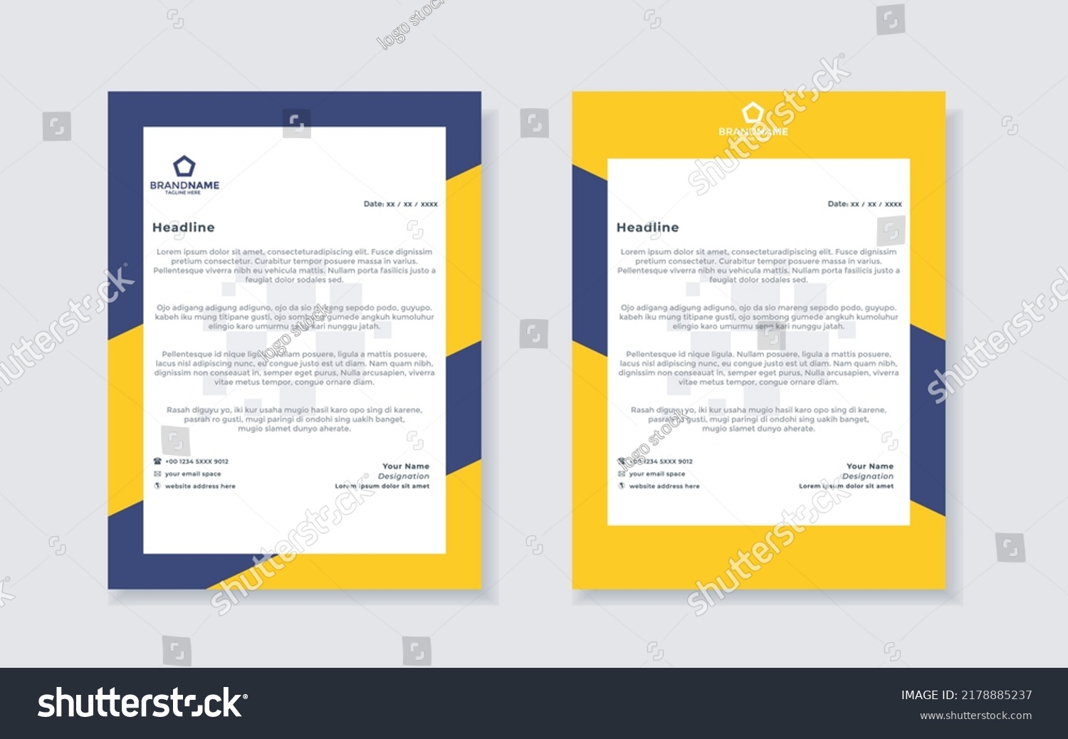 Printable Business Letterhead Templates You Can Stock Vector Royalty Free 2178885237 5956