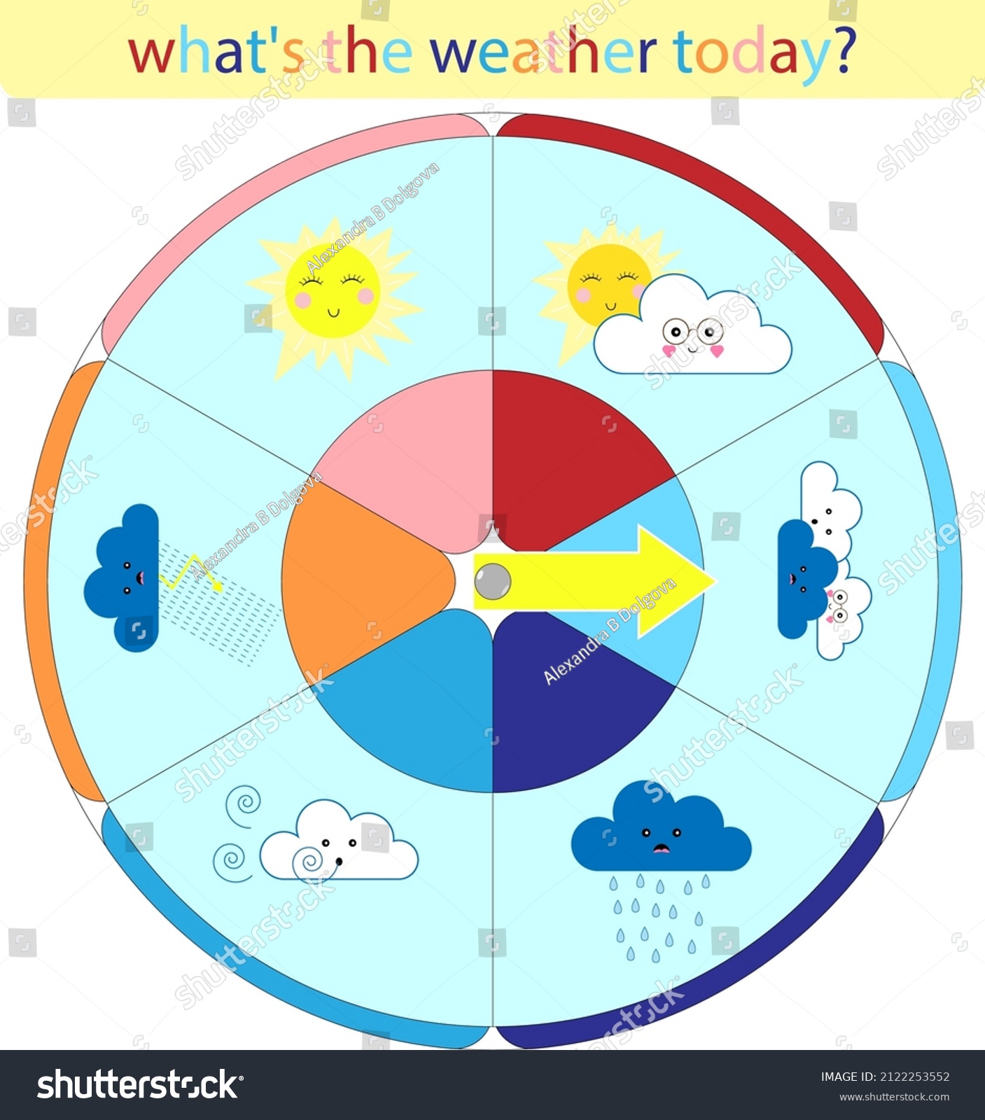 Printable Circle Time Weather Chart Learning Stock Vector (Royalty Free