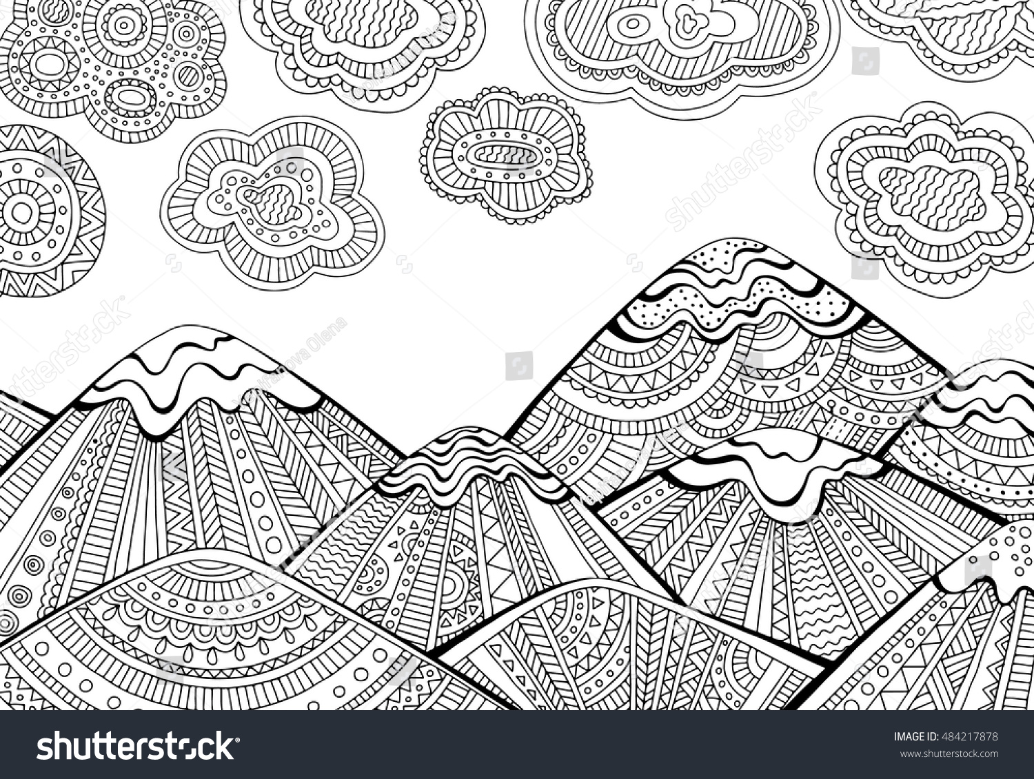 10 Mountain Coloring Pages Printable for Adults: Escape into Serene Landscapes