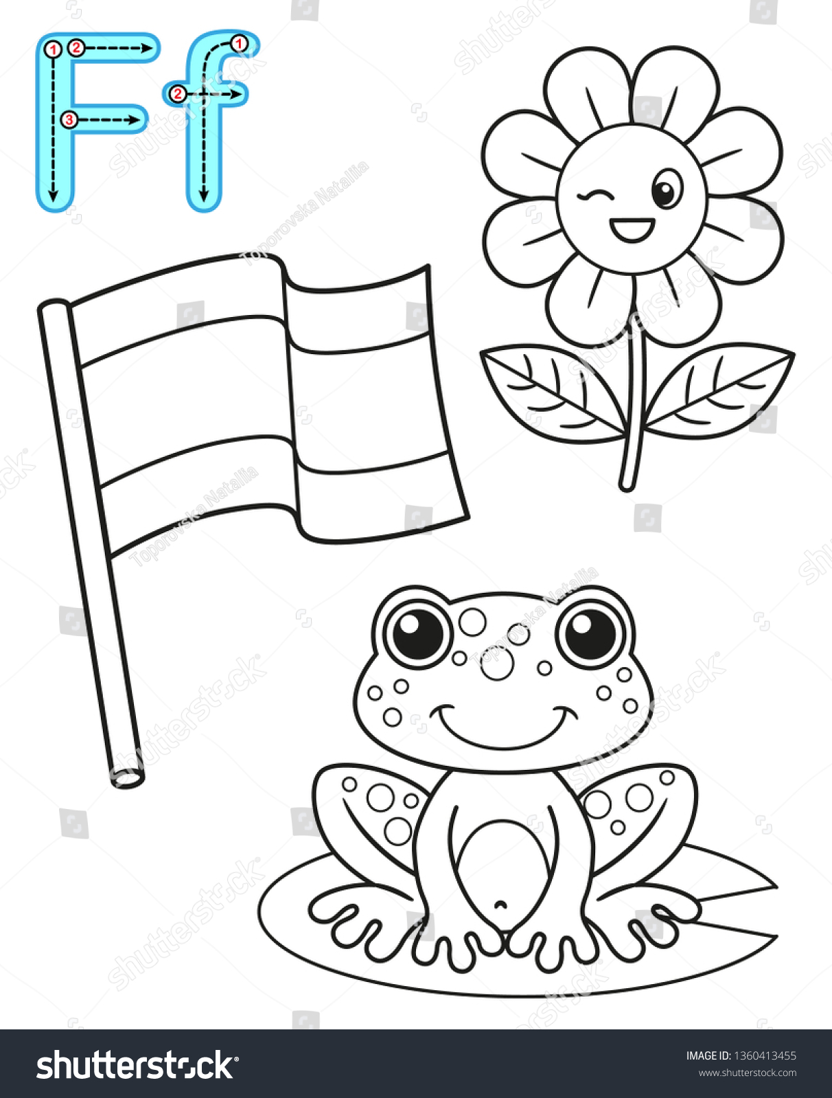 printable coloring page kindergarten preschool card stock vector royalty free 1360413455