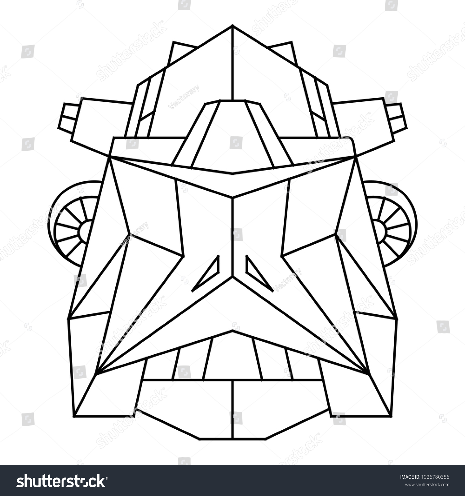 printable coloring page robot face pattern stock vector royalty free 1926780356