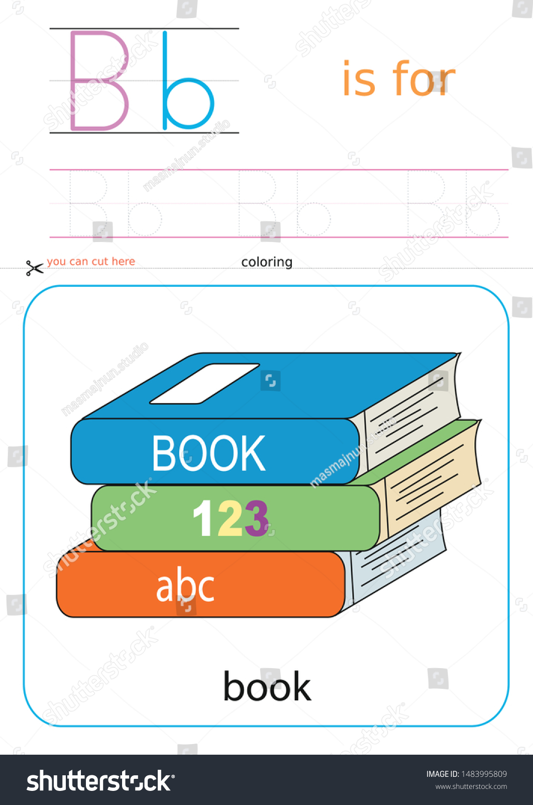 Printable Preschool Alphabet Drawing B Stock Vector (Royalty Free ...