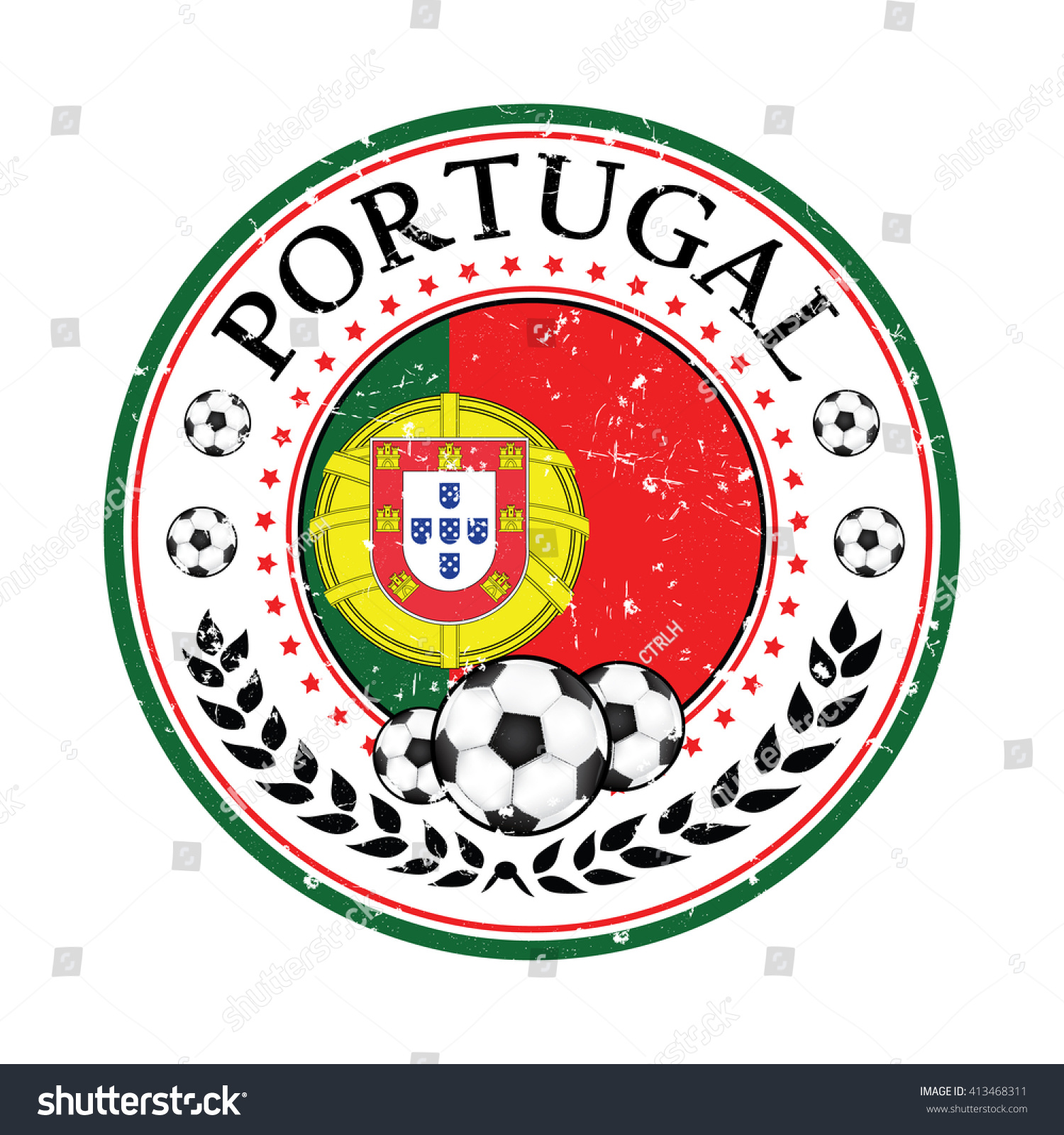 Printable Grunge Portugal Soccer Label Containing Stock Vector (Royalty ...