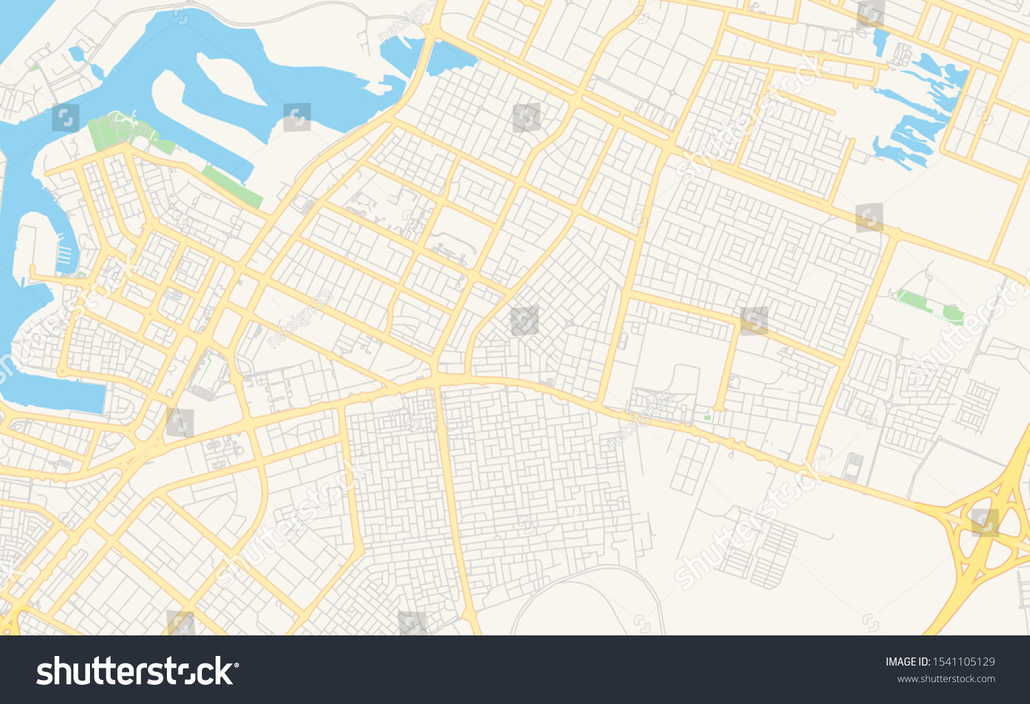 Printable Street Map Ajman United Arab Stock Vector (Royalty Free ...