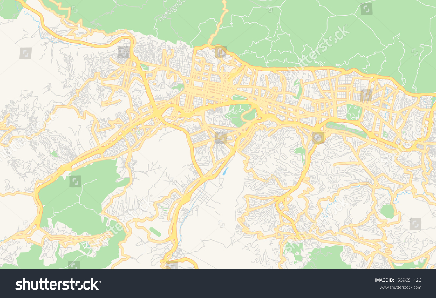 Printable Street Map Caracas Venezuela Map Stock Vector Royalty Free