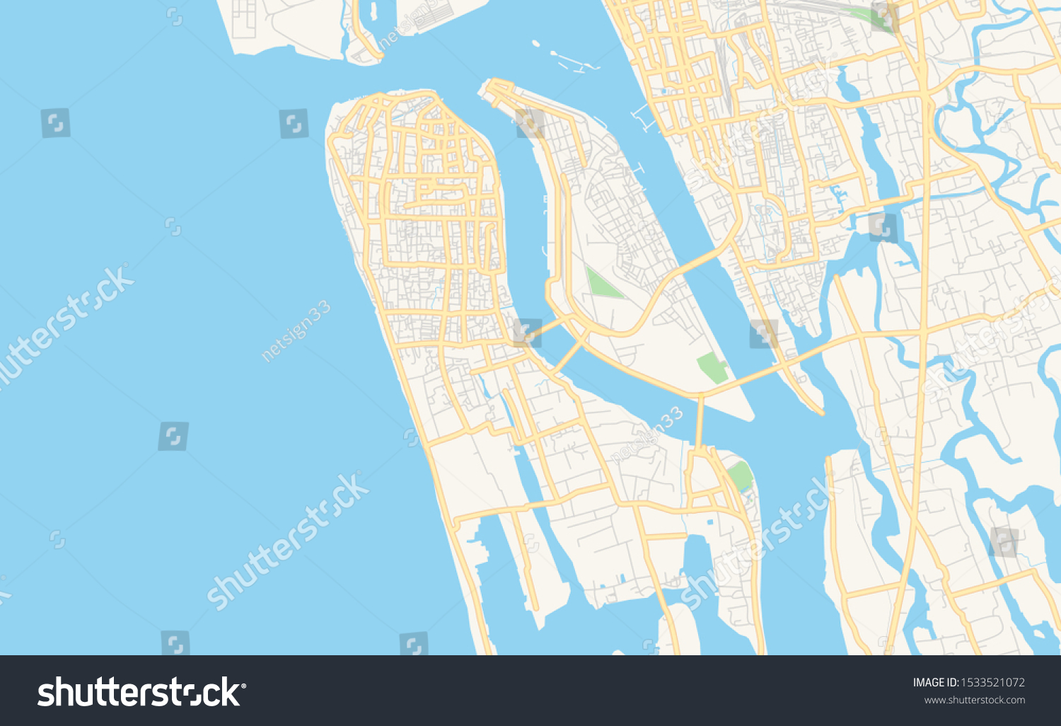 Kochi In Kerala Map Printable Street Map Kochi State Kerala Stock Vector (Royalty Free)  1533521072 | Shutterstock