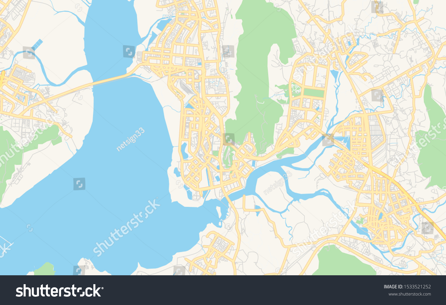 Printable Street Map Navi Mumbai State Stock Vector (Royalty Free ...