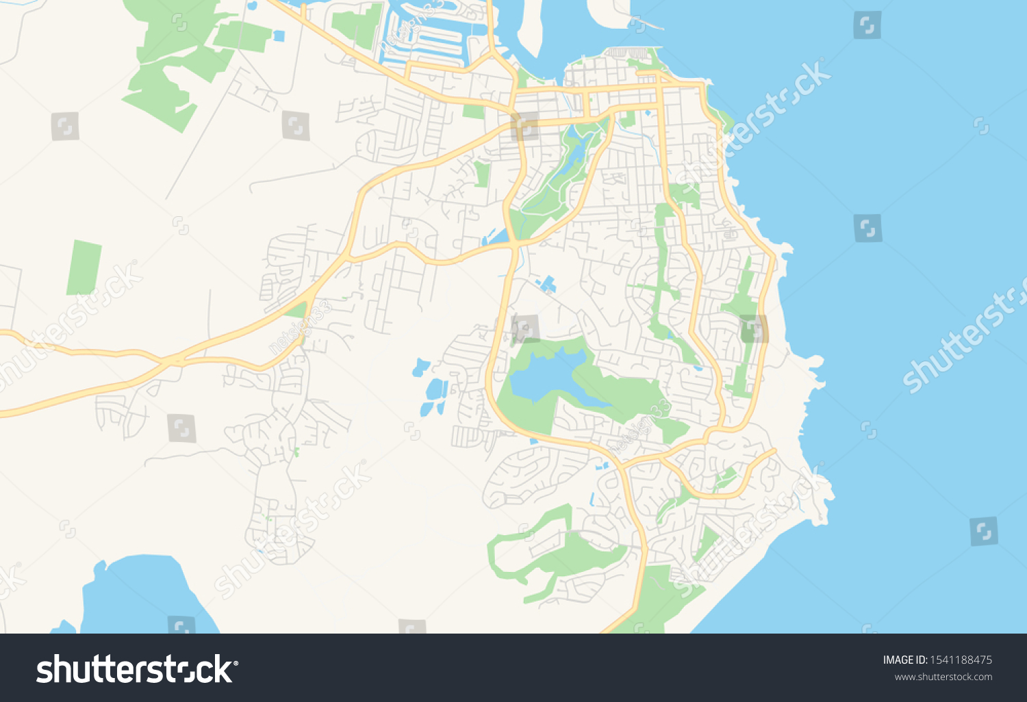 Stock Vector Printable Street Map Of Port Macquarie Australia Map Template For Business Use 1541188475 