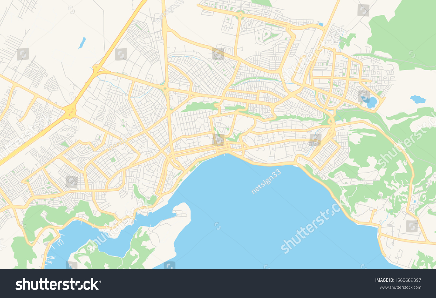 Printable Street Map Puerto Montt Chile 1560689897   Stock Vector Printable Street Map Of Puerto Montt Chile Map Template For Business Use 1560689897 