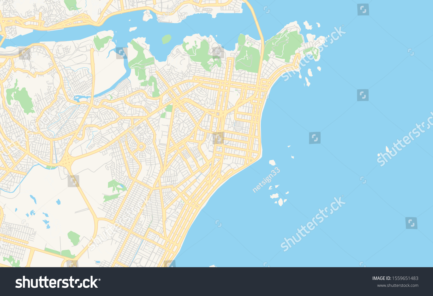 Printable Street Map Vila Velha Brazil Stock Vector (Royalty Free ...