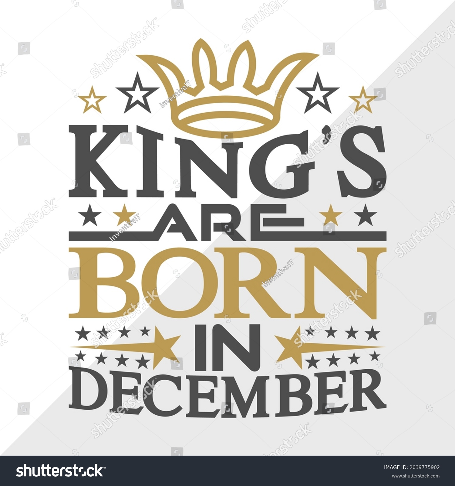 SVG of Printable Vector Illustration King’s Are Born In December svg