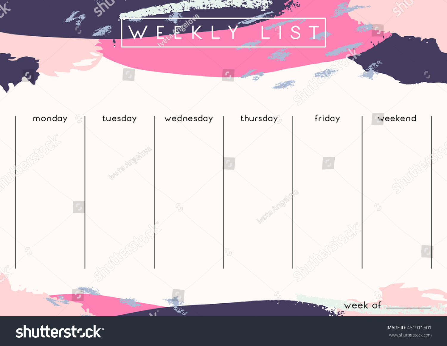 printable weekly planner template design decorated stock vector royalty free 481911601 shutterstock