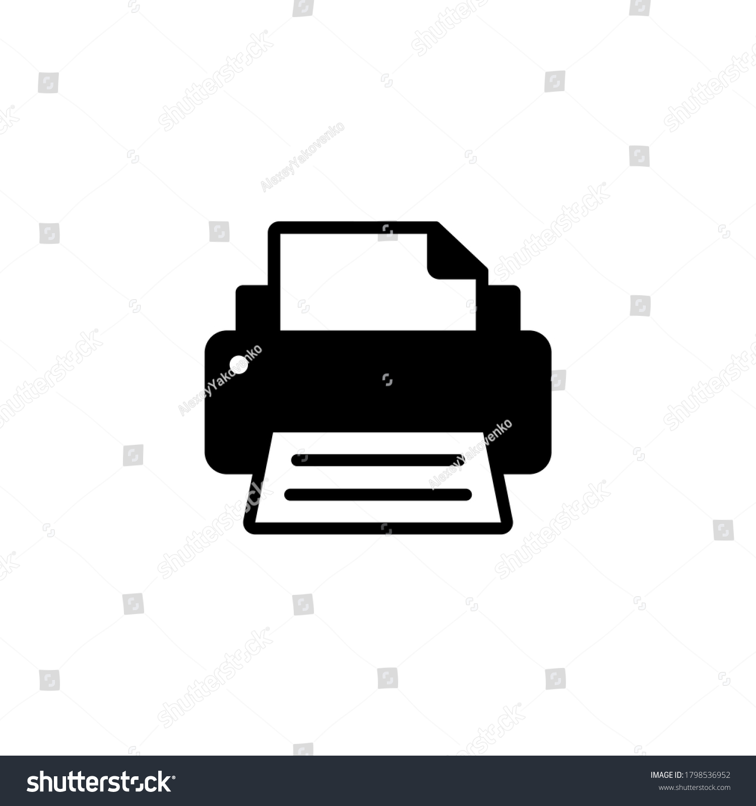 Printer Fax Icon Vector On Isolated Stock Vector (Royalty Free) 1798536952