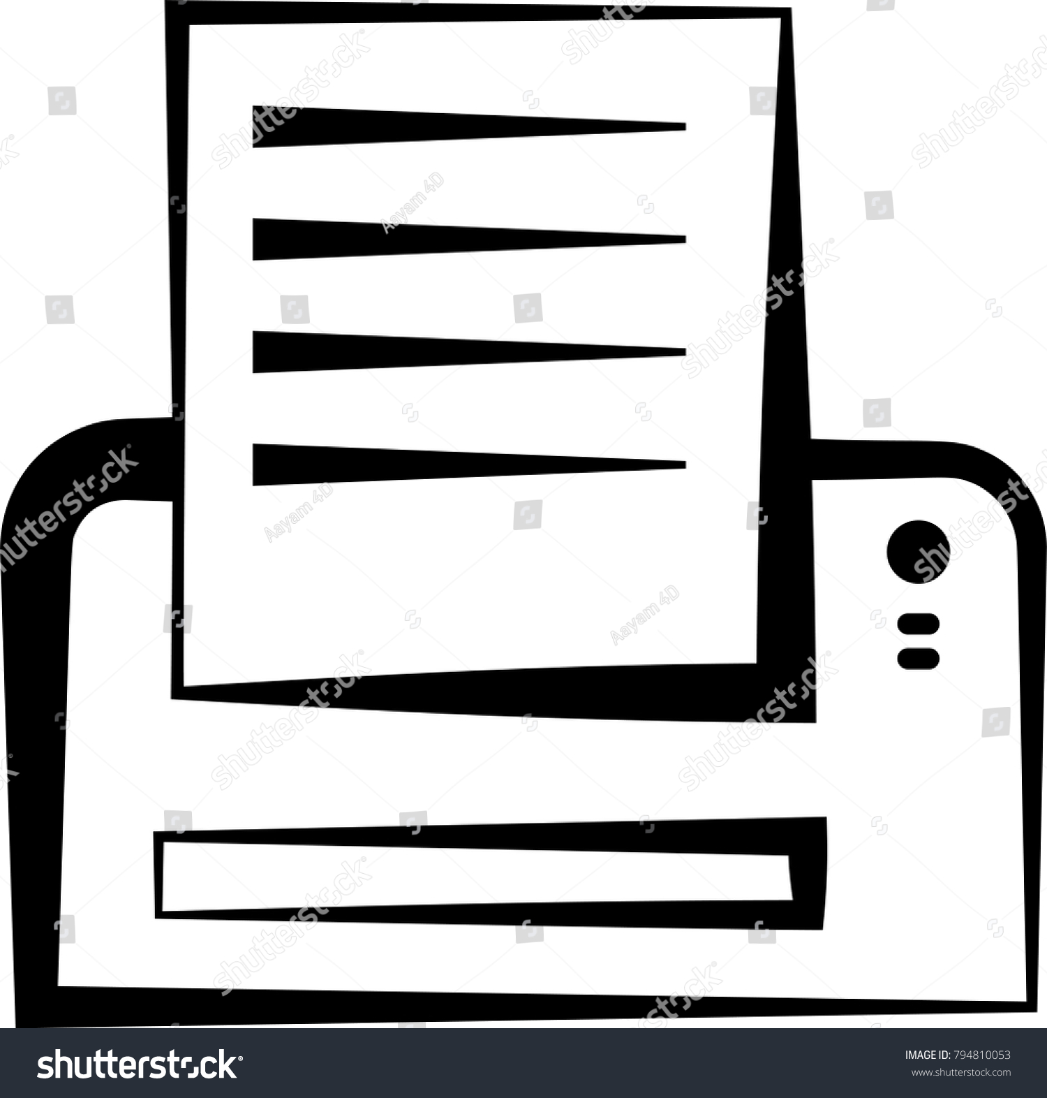 black and white printer printing document clip art preview