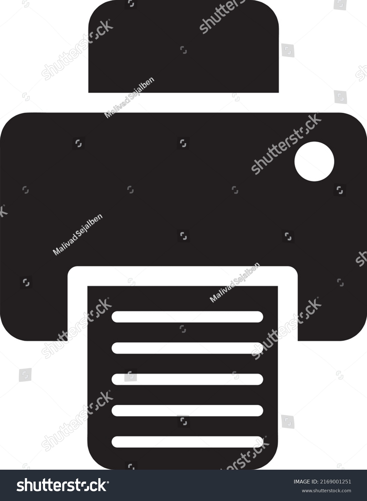 Printer Icon Vector Fax Sign White Stock Vector (Royalty Free ...