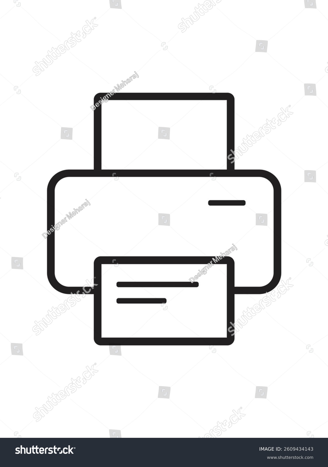 recommend clip art: Printer line icon vector isolated on white background