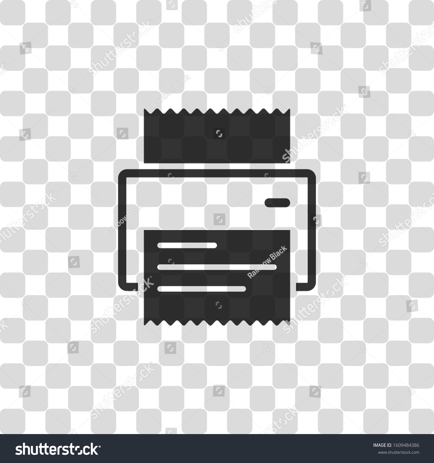 Printer Receipt Simple Icon Black Symbol Stock Vector (Royalty Free