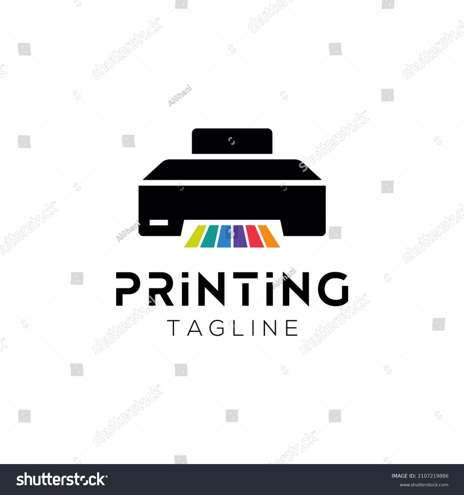 Printing Company Logo Design Printer Graphics Stock Vector (Royalty ...