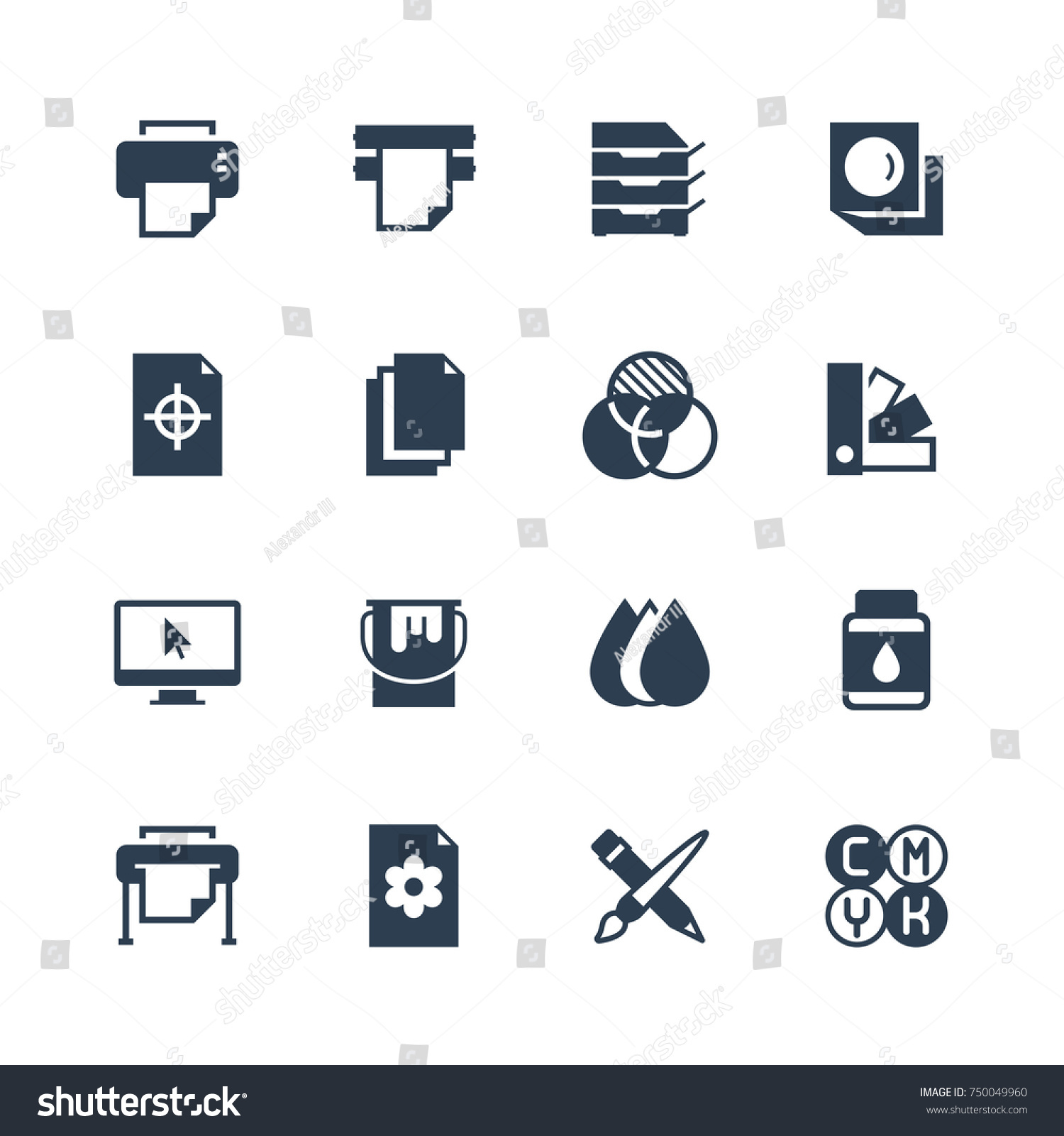 SVG of Printing vector icon set in glyph style svg