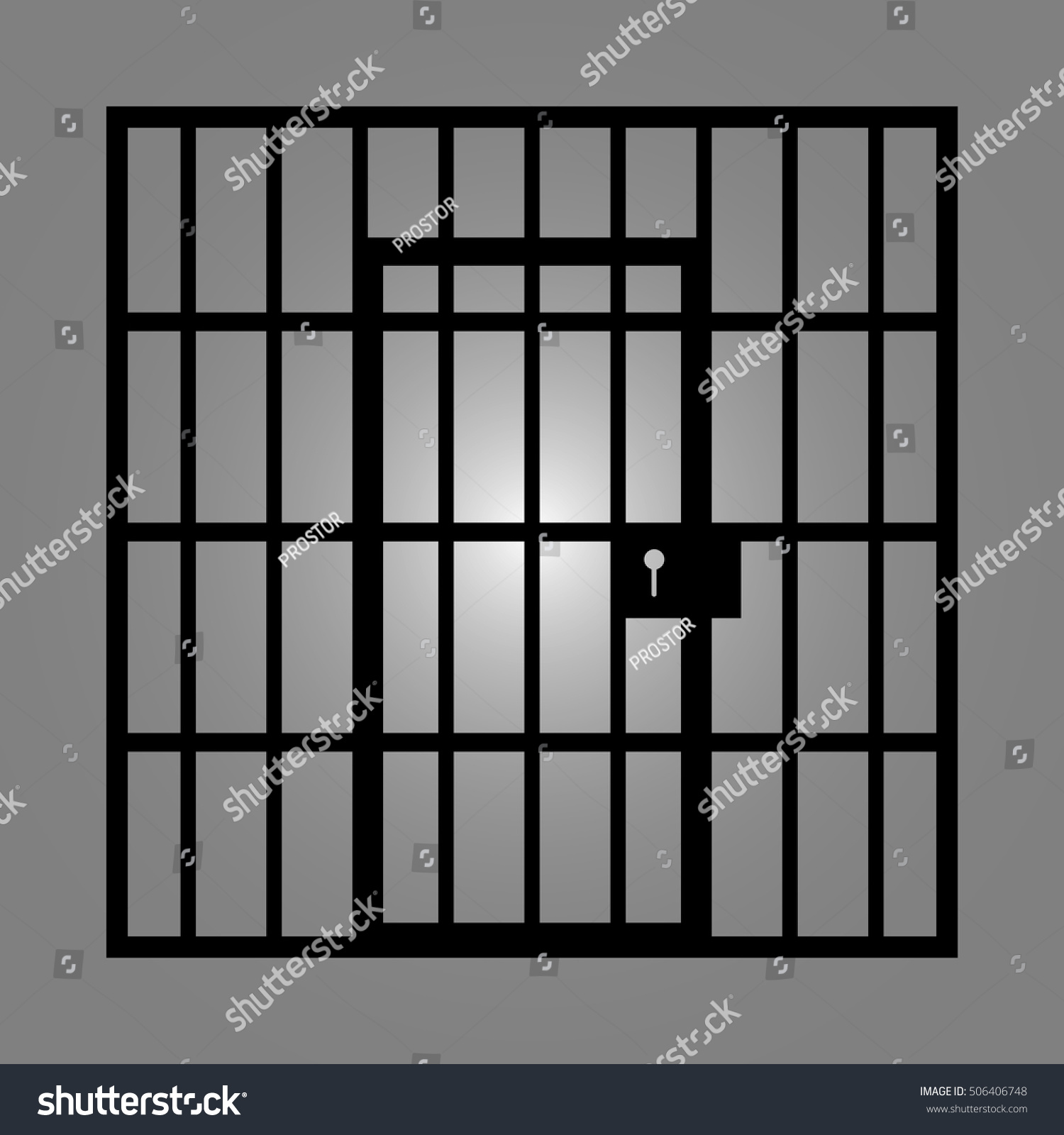 Prison Bars With Door Stock Vector 506406748 : Shutterstock