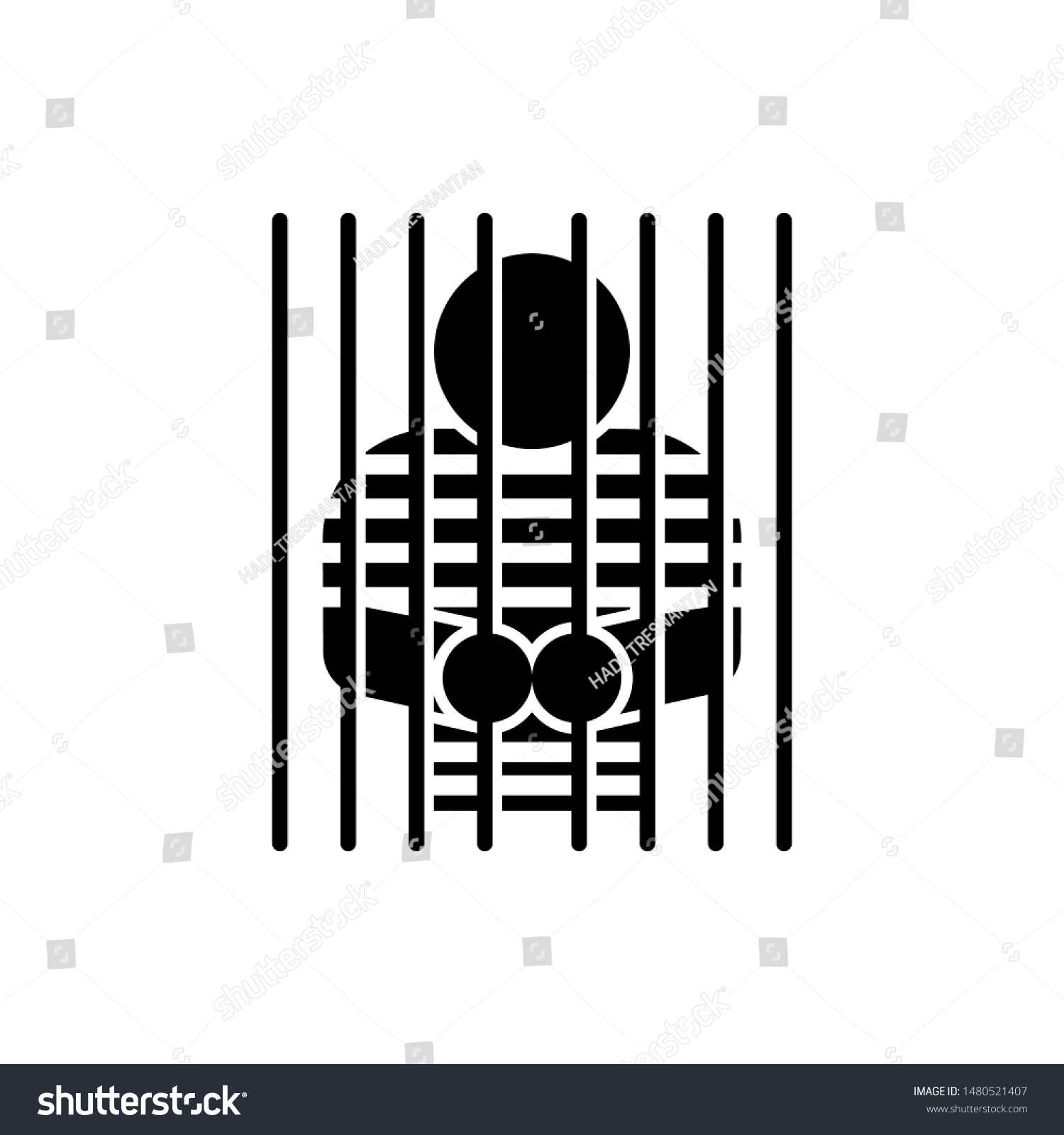 Prisoner Icon Convict Illustration Simple Vector Stock Vector (Royalty ...