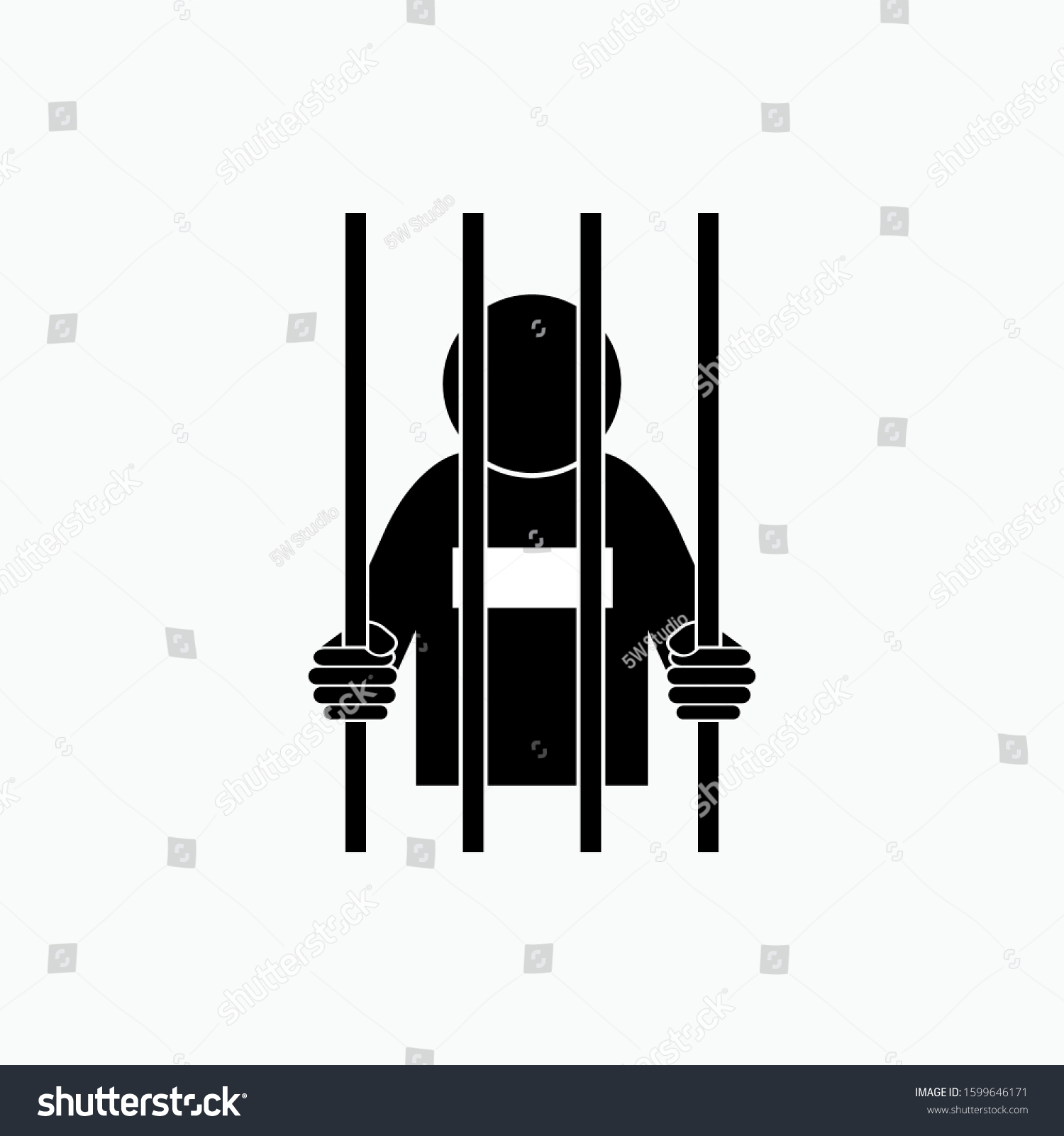 Prisoner Icon Convict Illustration Simple Vector Stock Vector (Royalty ...