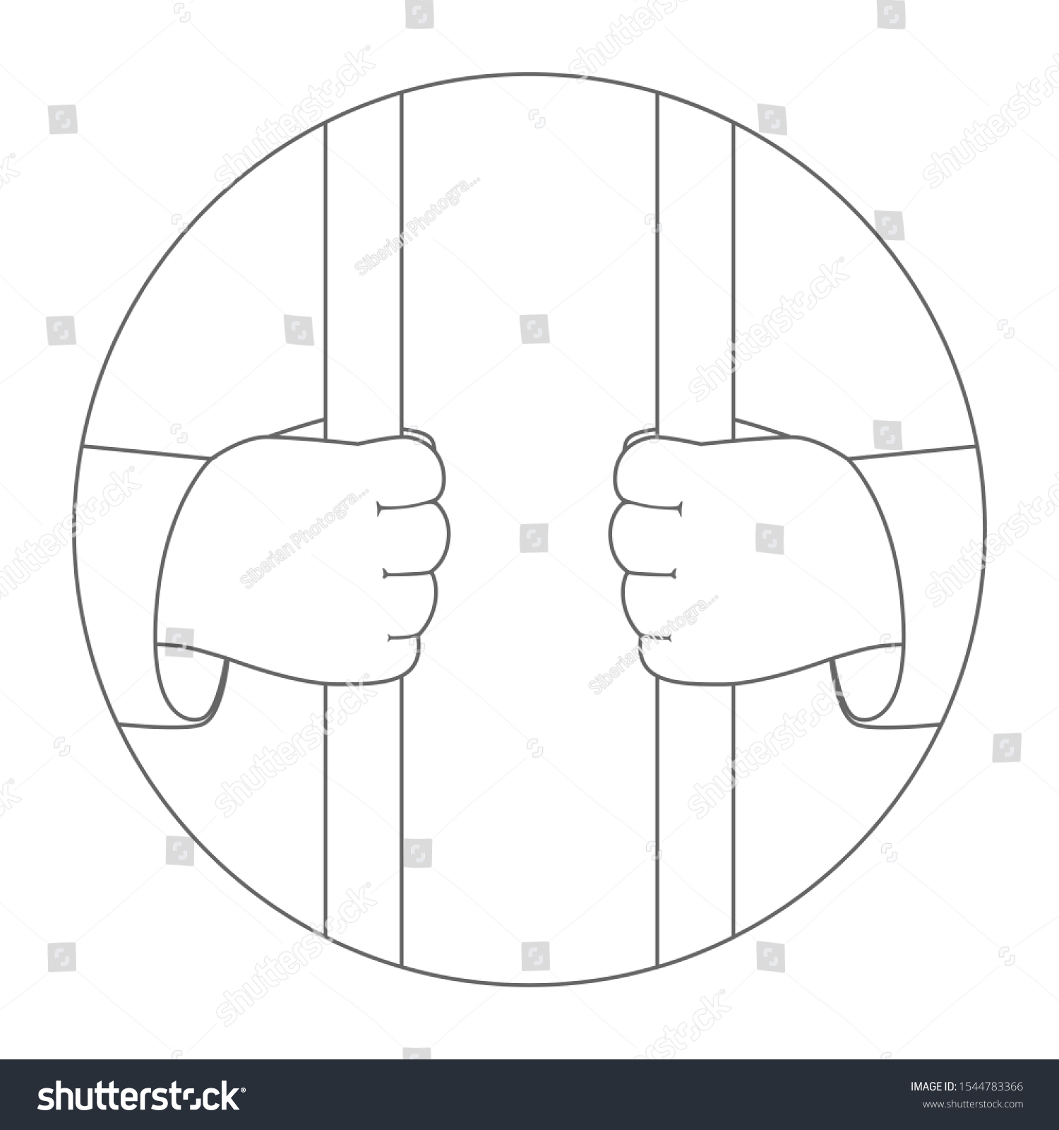 Prisoner Icon Outline Vector Illustration Stock Vector (Royalty Free ...