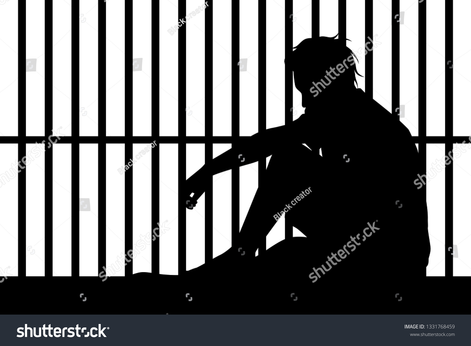 Prisoner Jail Silhouette Vector People On Vector De Stock Libre De Regal As