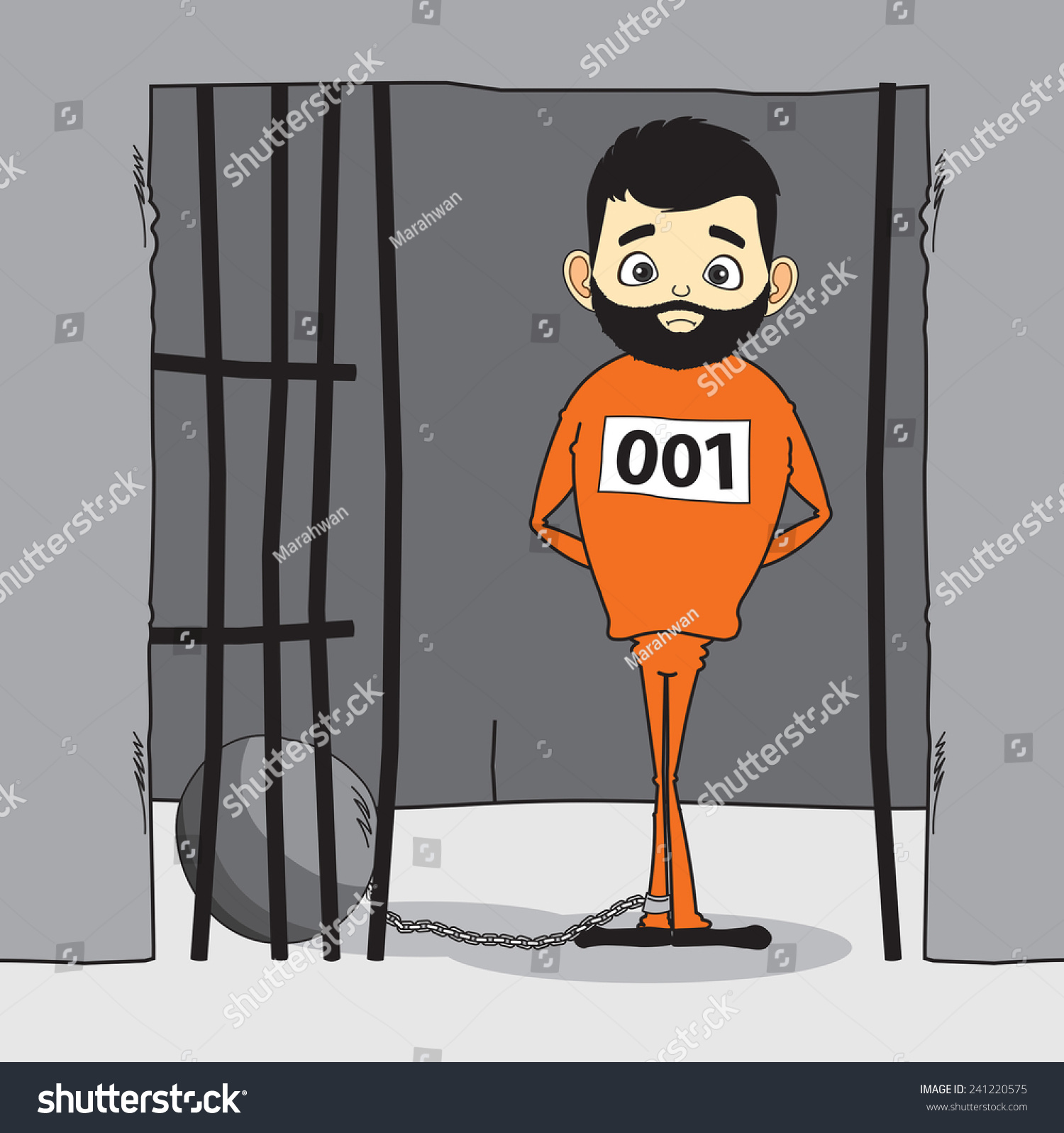 Prisoner Jail Vector Illustration Stock Vector 241220575 - Shutterstock