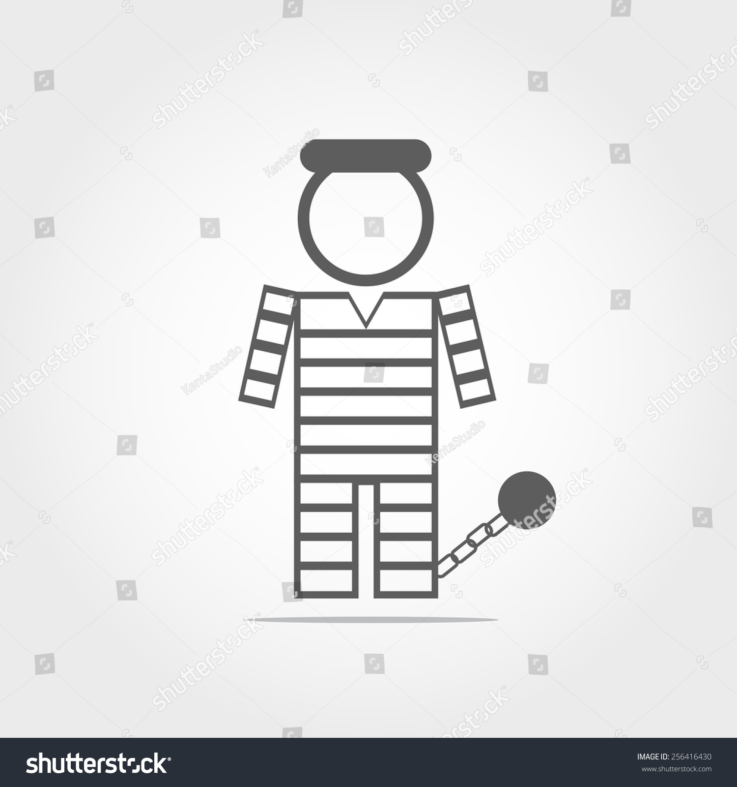 Prisoner Sign Icon On White Background Stock Vector 256416430 ...