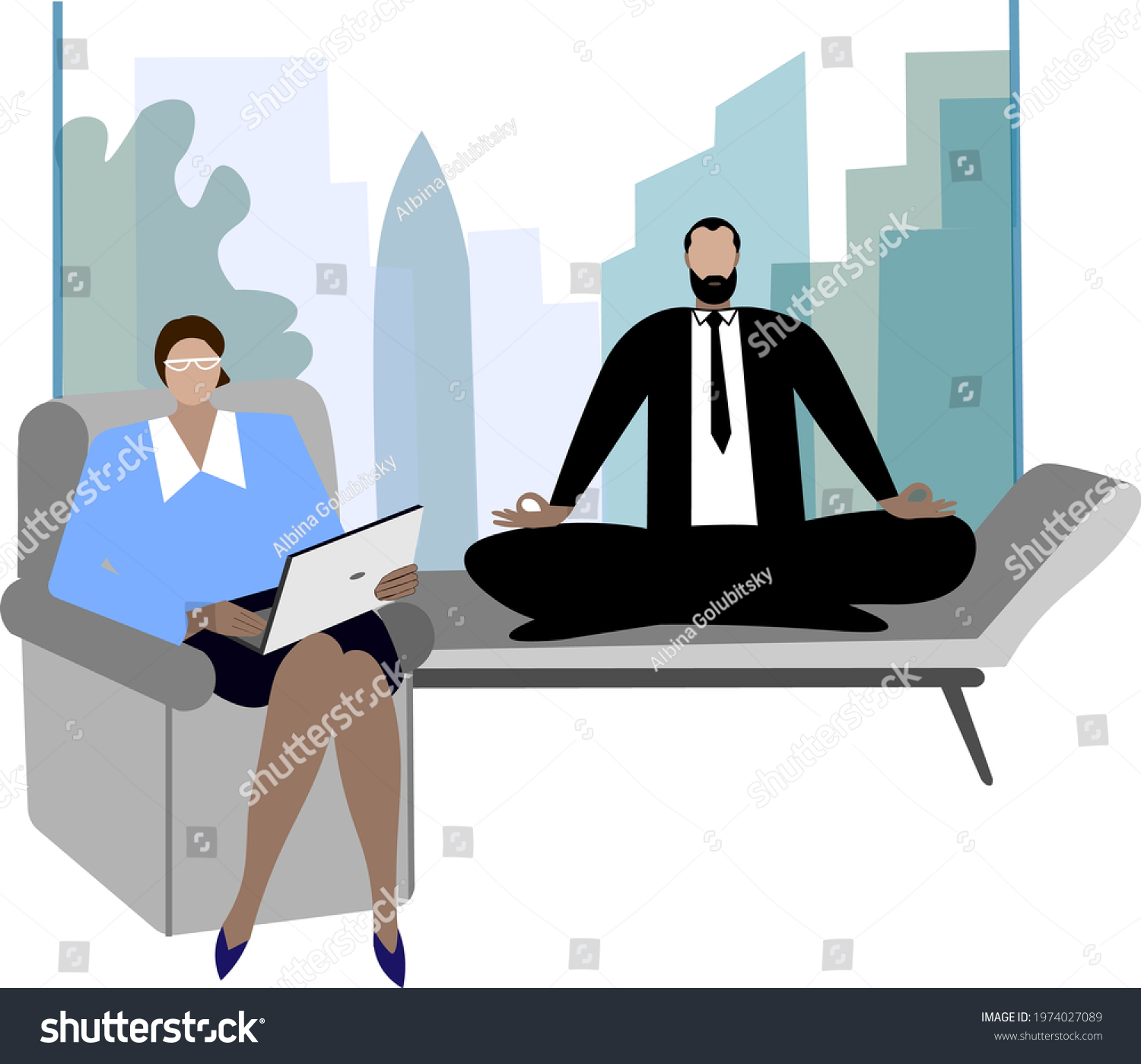 Private Therapy Session Semi Flat Rgb Stock Vector Royalty Free