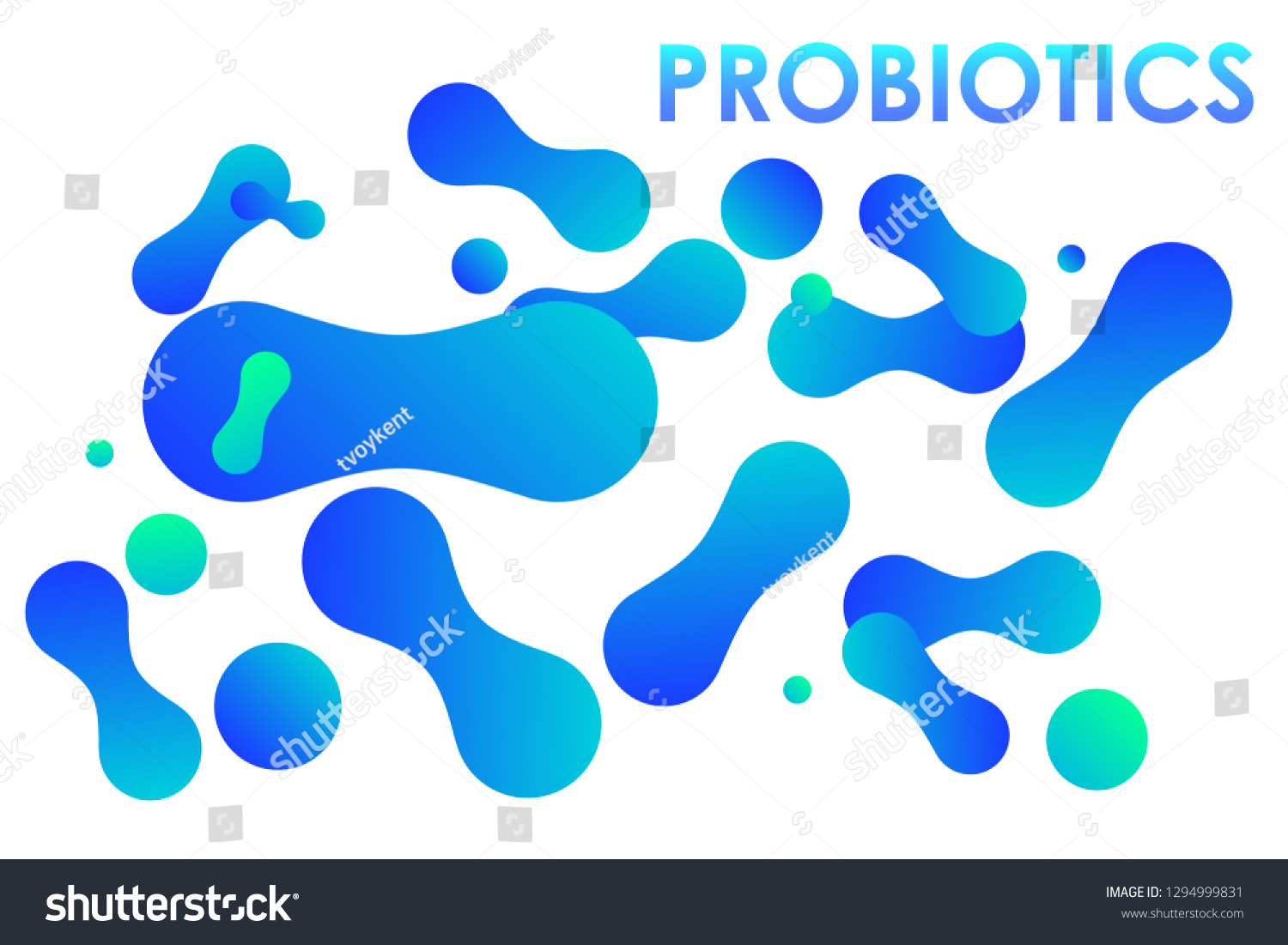 Probiotics Bacteria Vector Logo Prebiotic Lactobacillus 스톡 벡터 로열티 프리