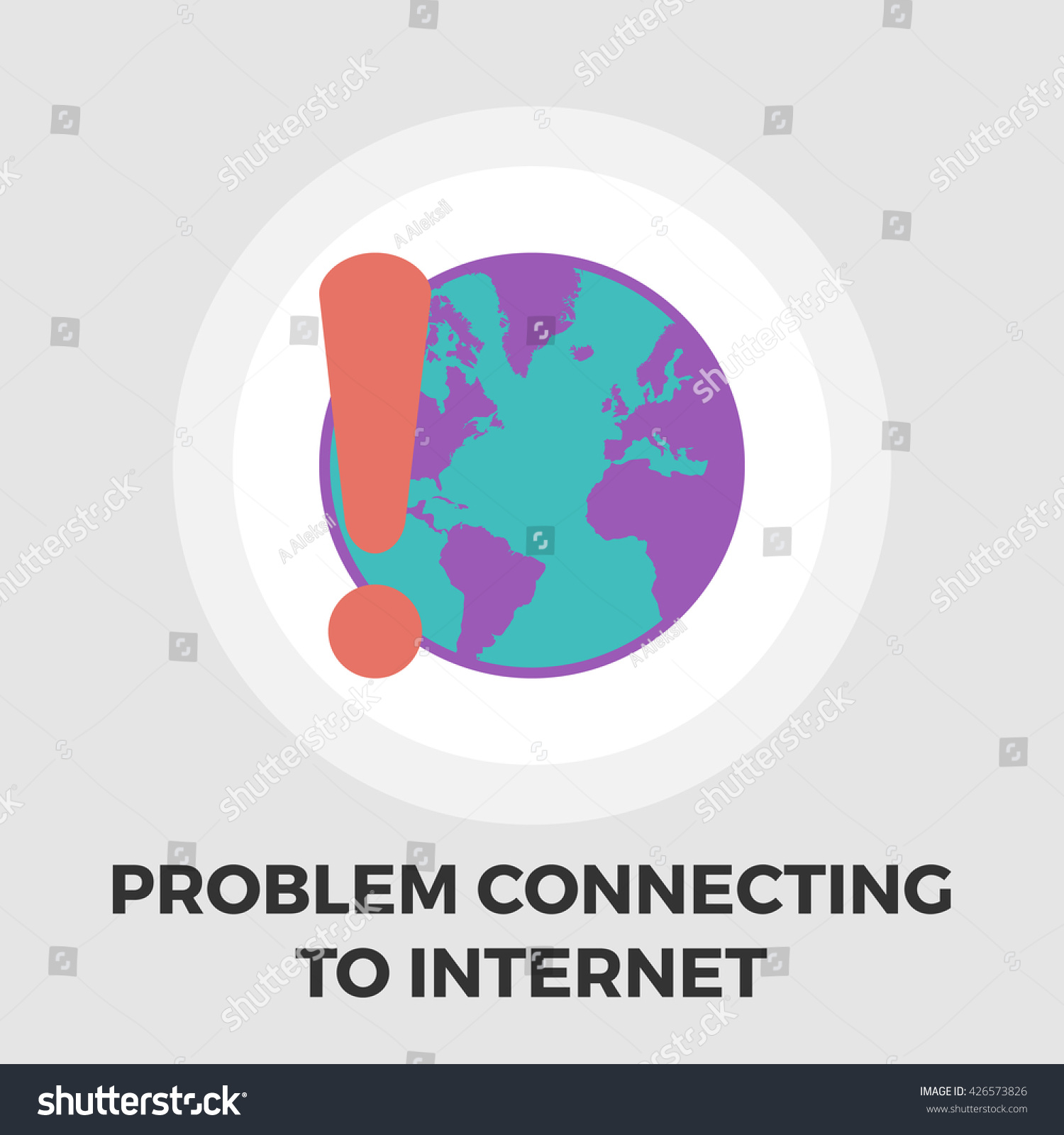 Problem Connecting Internet Icon Vector Flat Stock Vector (Royalty Free ...