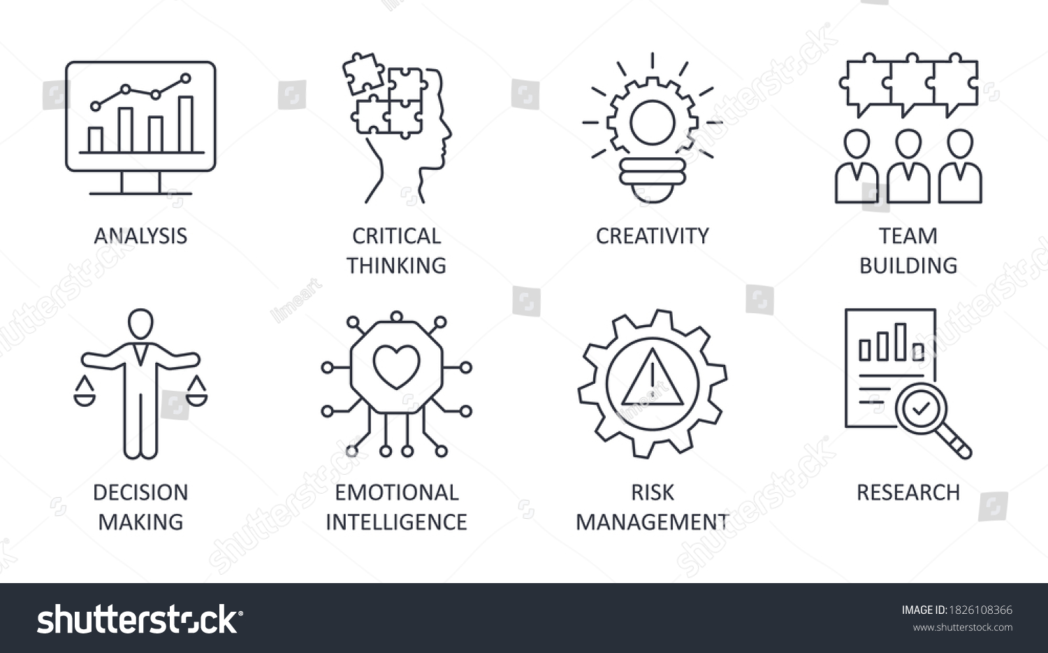 Problem Solving Icons Editable Stroke Creativity Stock Vector (Royalty ...