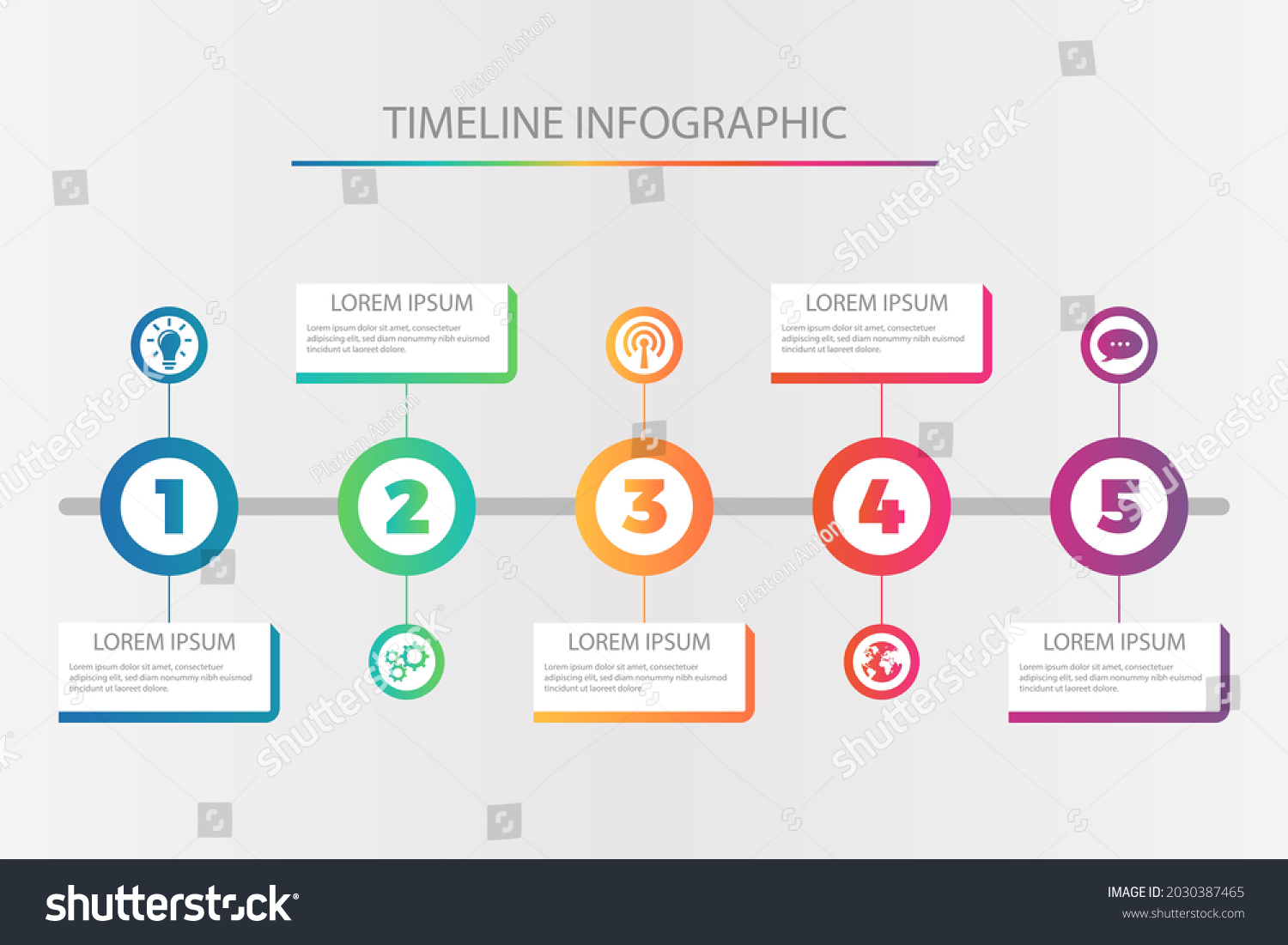 Process Infographic Design Template Timeline Step Stock Vector (Royalty ...